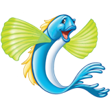 Graphic image of flying fish