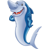 Graphic image of a shark